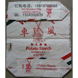 玉米淀粉，紅薯淀粉，馬鈴薯淀粉專用多層牛皮紙方底閥口袋廠家