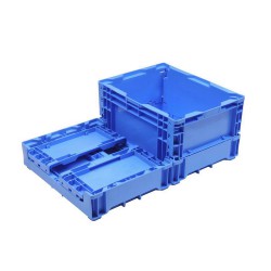 廠家直銷(xiāo)S603塑料折疊箱  折疊物流箱 藍(lán)色全新料