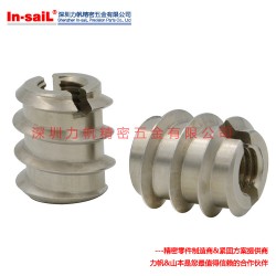 專業(yè)供應銅零件用自攻螺套，開槽型內外牙螺套，高品質碳鋼鍍鋅