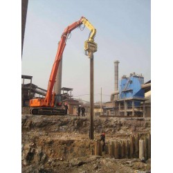 卡特349D2L打樁臂，打拔鋼板樁，挖掘機打樁臂更有力