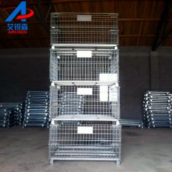 艾銳森廠家生產(chǎn)折疊式重型倉儲籠批發(fā)鐵框周轉(zhuǎn)籠