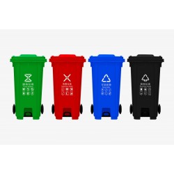 環(huán)衛(wèi)垃圾桶 240升四色分類桶 酒店垃圾桶 城市街道環(huán)保桶