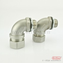 不銹鋼90度彎頭外螺紋包塑金屬軟管接頭G3/8”-G2“