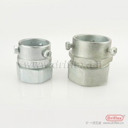 Driflex鋅合金卡套式接頭三柱式軟管連接器配包塑金屬軟管